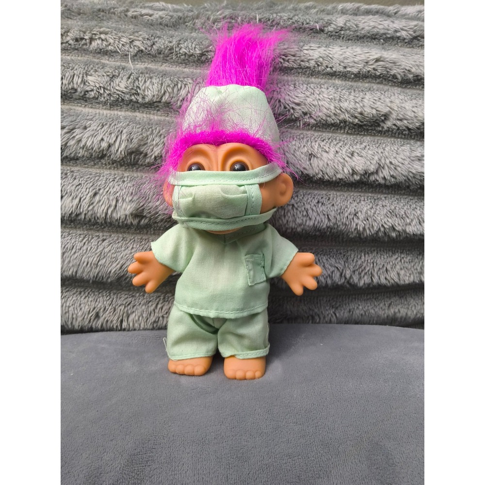 Vintage 5 inch Russ Berrie My Lucky Surgeon Troll Doll
